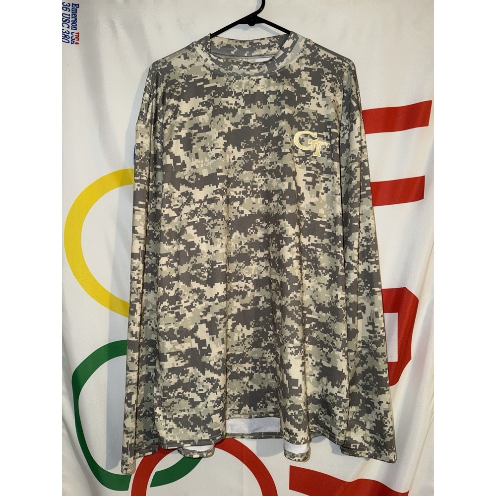 Russell Georgia Tech Yellow Jackets Digital Camo T Shirt Large Football